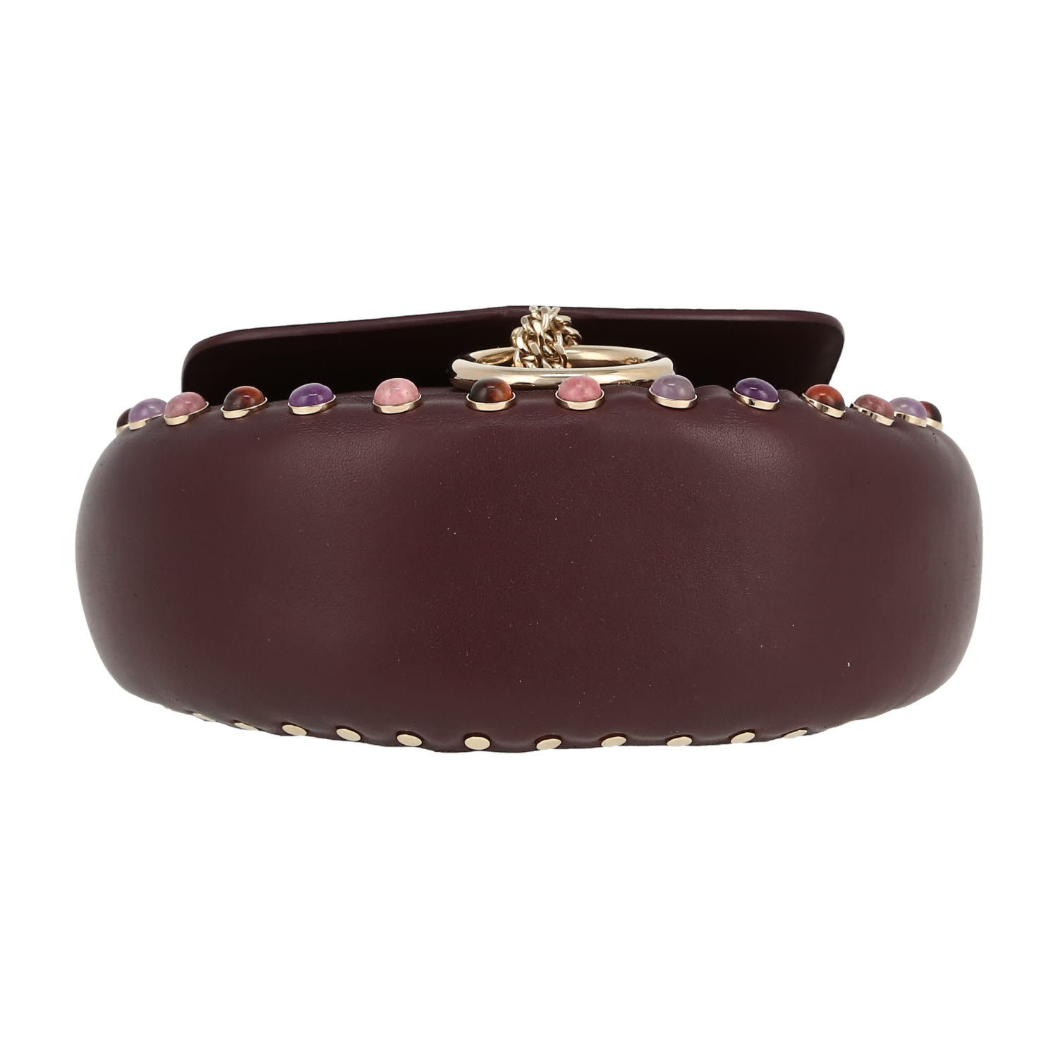 Bolso para llevar al hombro Chloé  Tess en cuero color berenjena - Detail D1