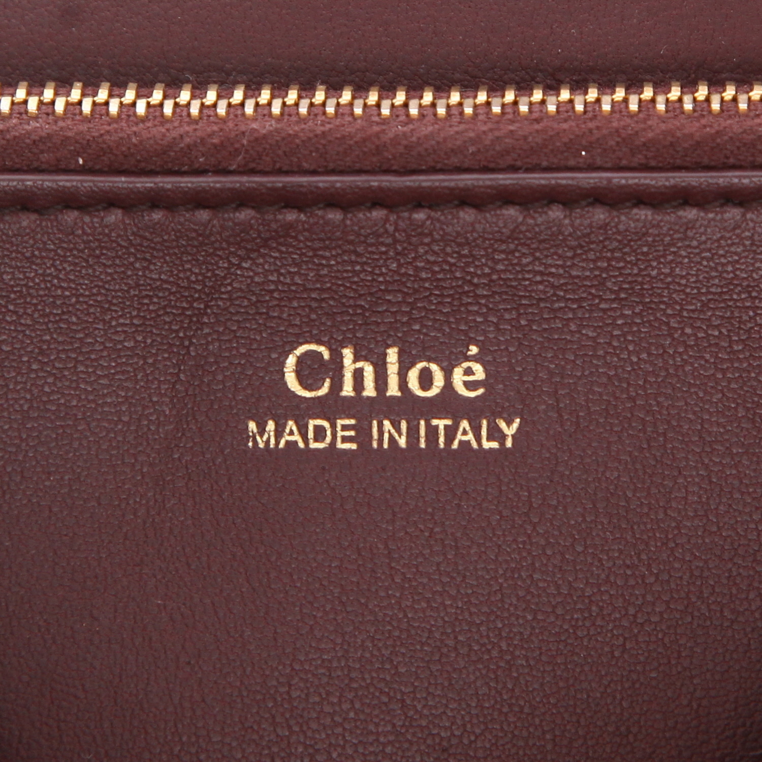 Bolso para llevar al hombro Chloé  Tess en cuero color berenjena - Detail D2