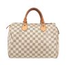 Bolso de mano Louis Vuitton  Speedy 30 en lona a cuadros azul celeste y cuero natural - 360 thumbnail