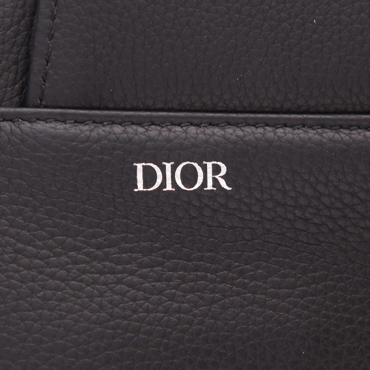 Borsa a tracolla Dior  Saddle in pelle nera e tela marrone - Detail D3