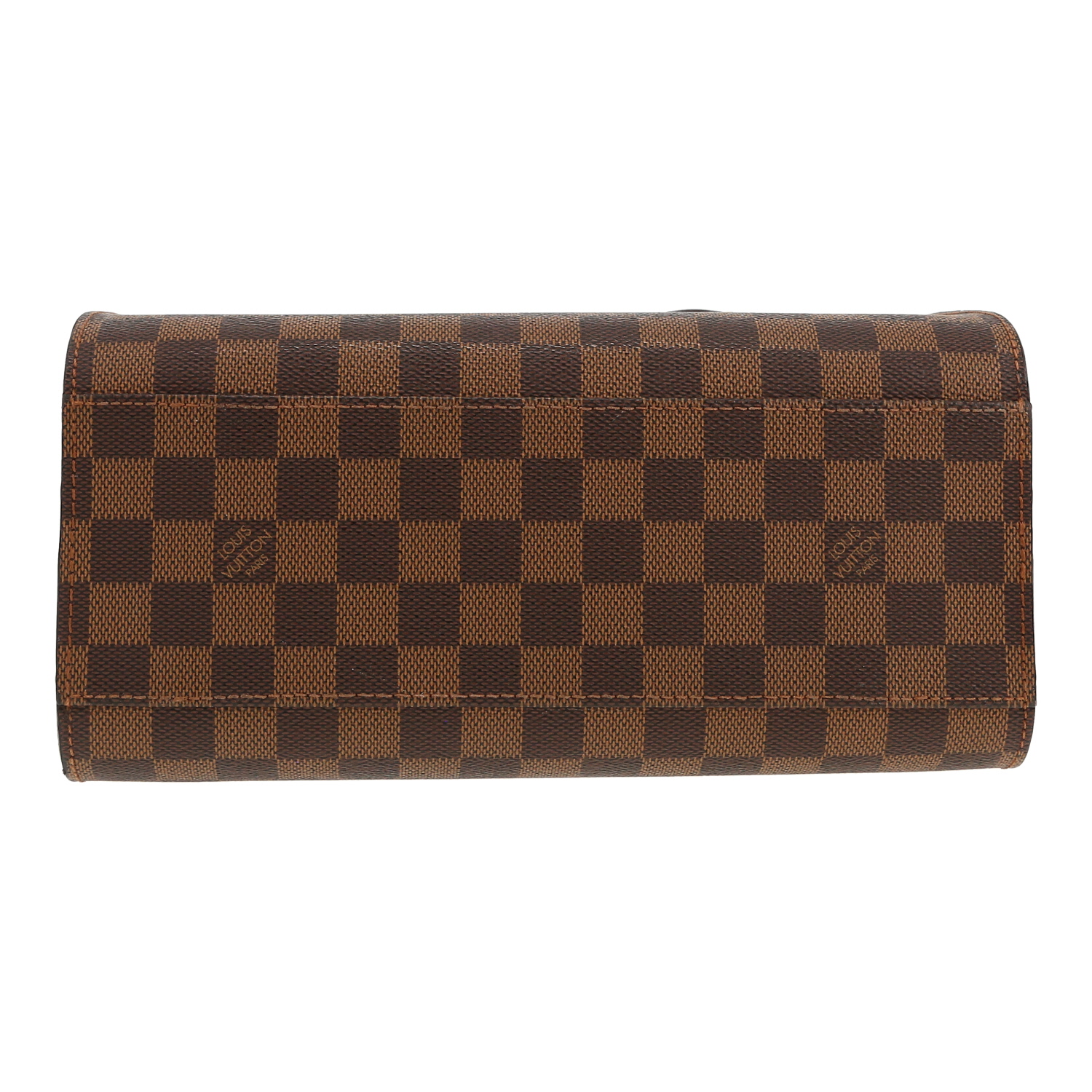 Borsa Louis Vuitton  Triana in tela a scacchi ebana e pelle lucida marrone - Detail D1