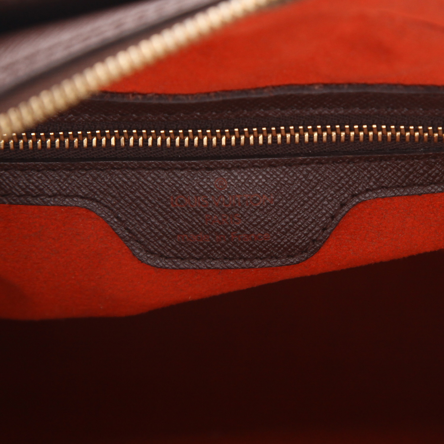 Borsa Louis Vuitton  Triana in tela a scacchi ebana e pelle lucida marrone - Detail D2