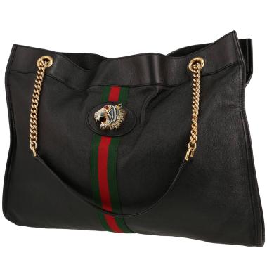 Gucci  Rajah shopping bag  in black leather