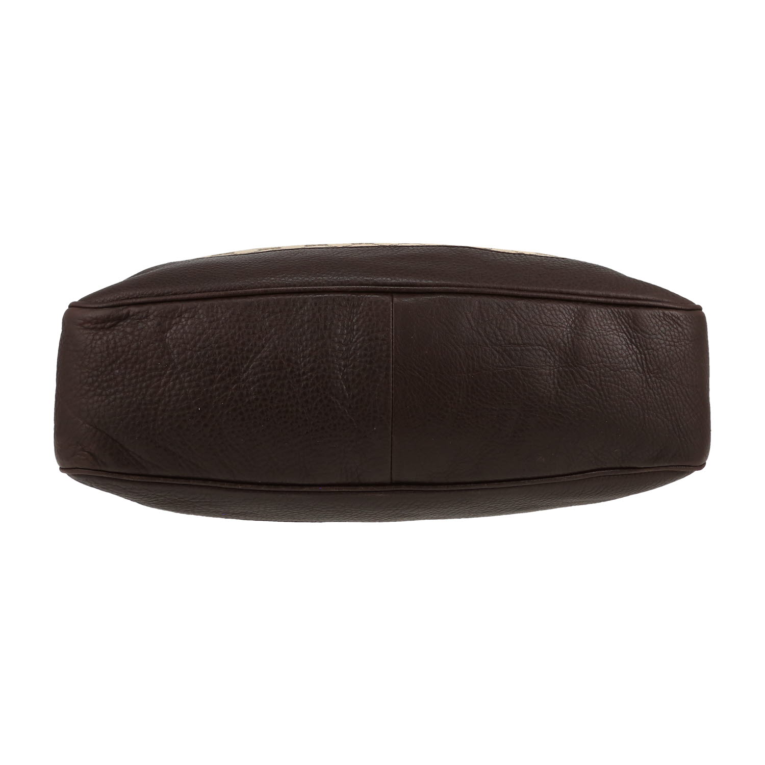 Sac à main Gucci  Bamboo en toile monogram beige et cuir marron - Detail D1