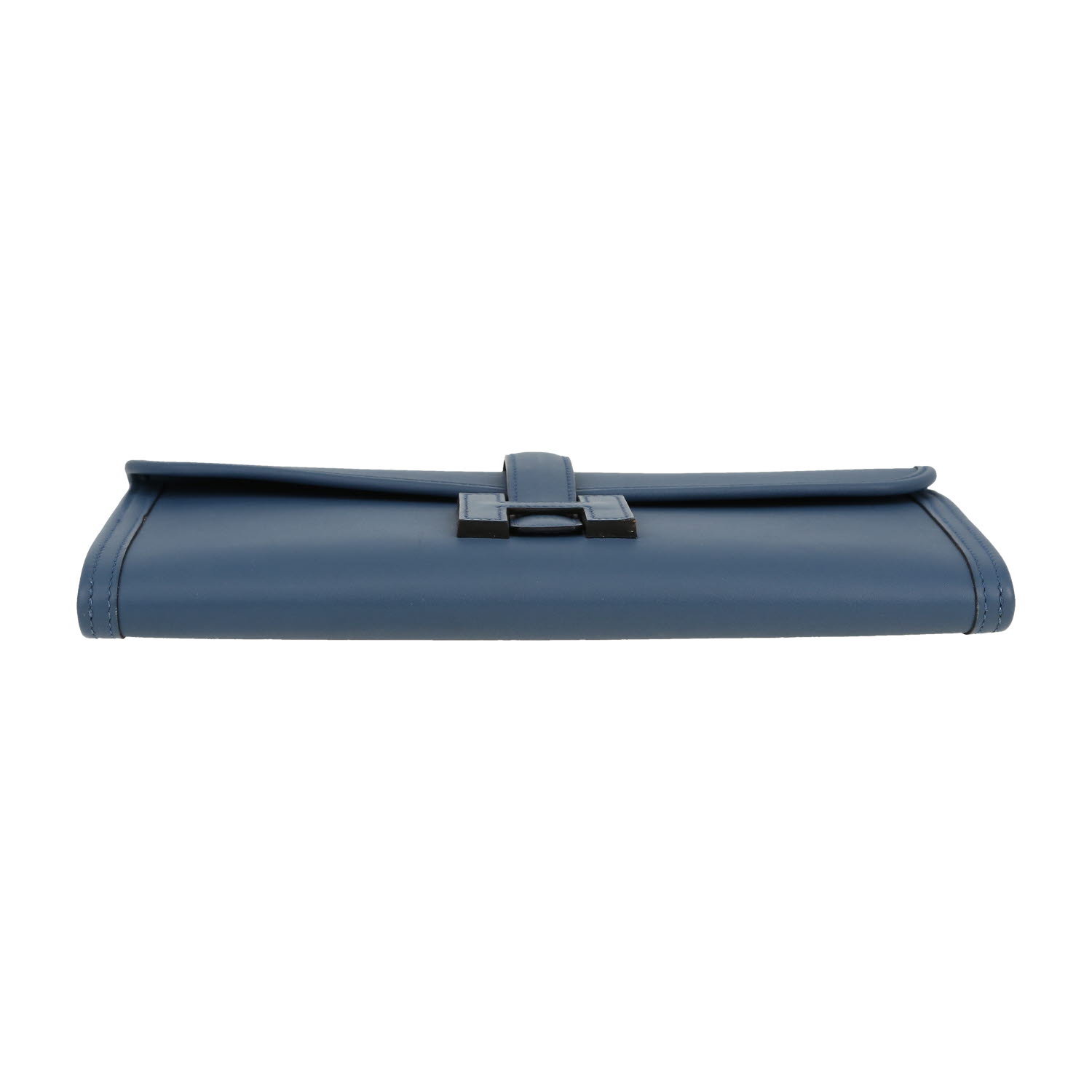 Pochette Hermès  Jige en cuir Swift bleu - Detail D1