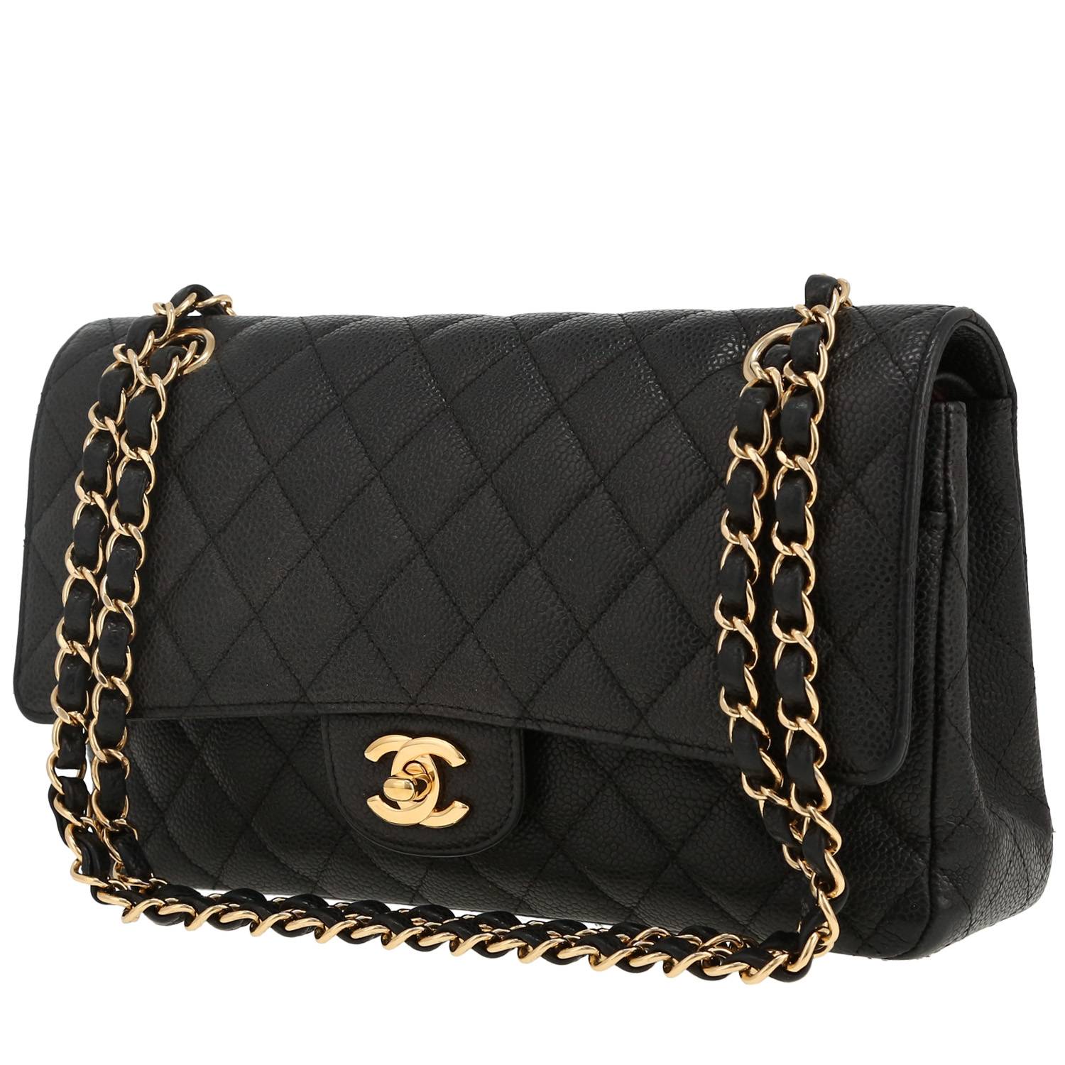 Bolso de mano Chanel  Timeless Classic en cuero granulado acolchado negro