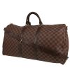 Borsa da viaggio Louis Vuitton  Keepall 55 in tela a scacchi ebana e pelle marrone - 00pp thumbnail