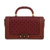 Chanel  Boy shoulder bag  in burgundy quilted leather - 360 thumbnail