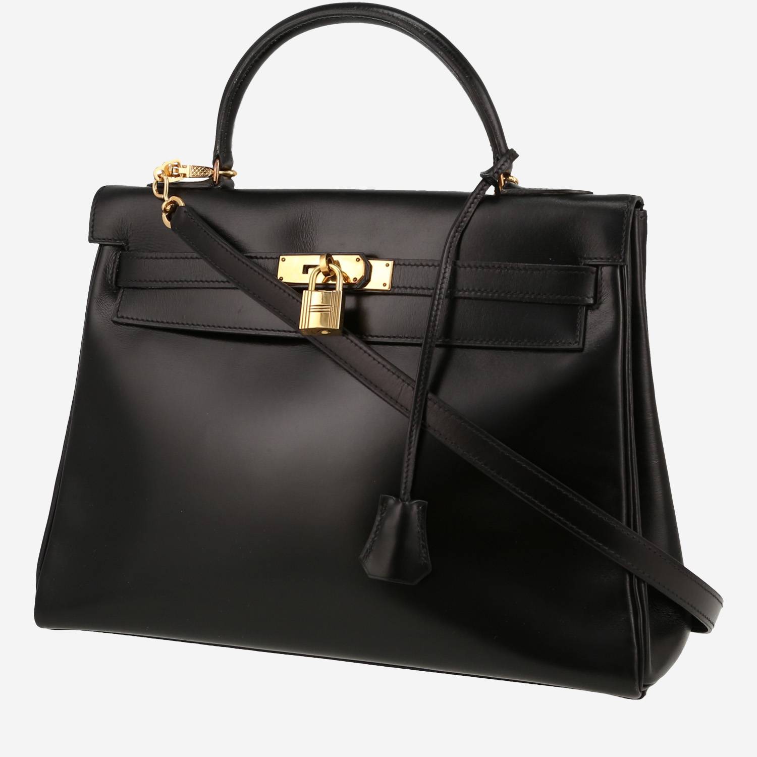 Hermès  Kelly 32 cm handbag  in black box leather