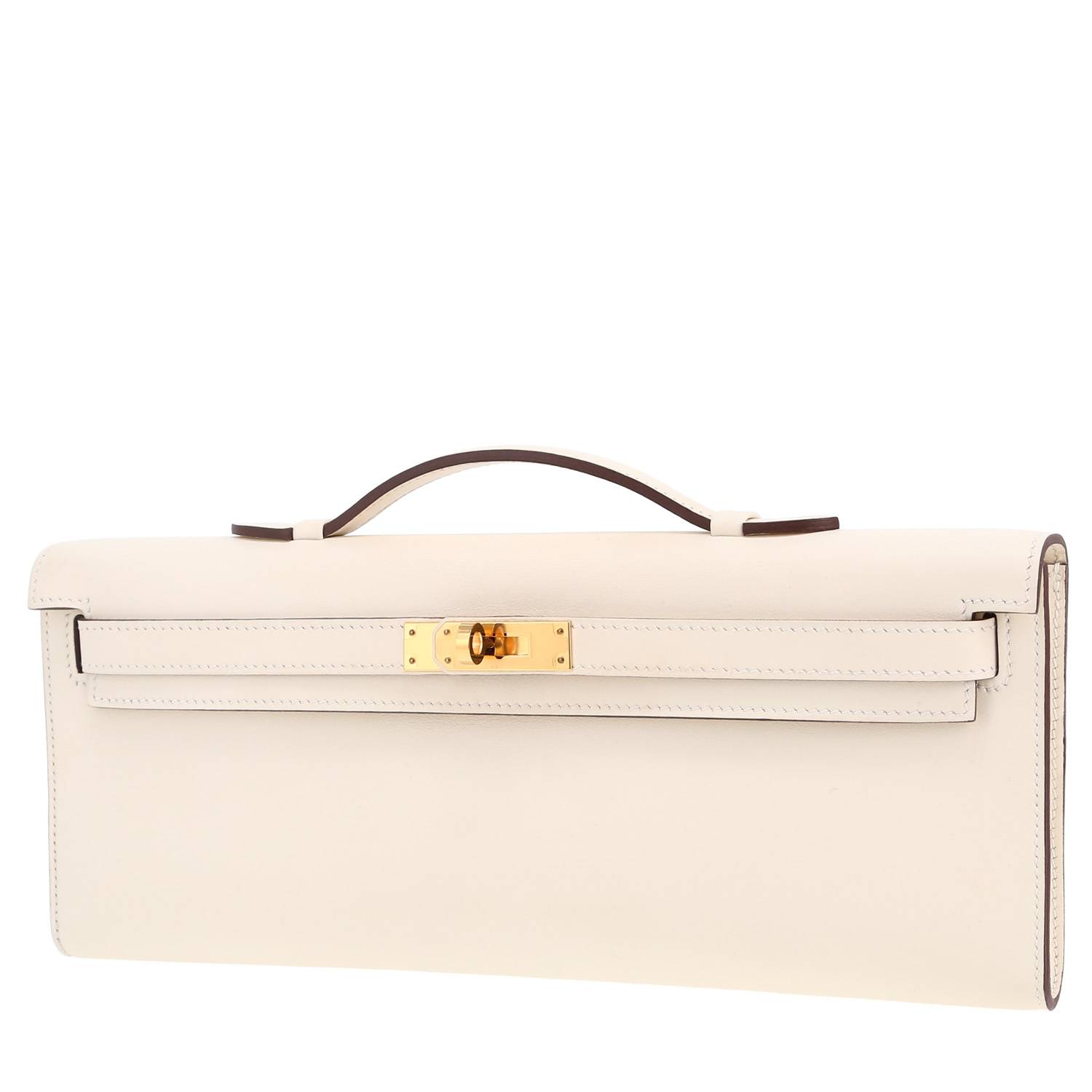 Bolsito de mano Hermès  Kelly Cut en cuero swift Nata