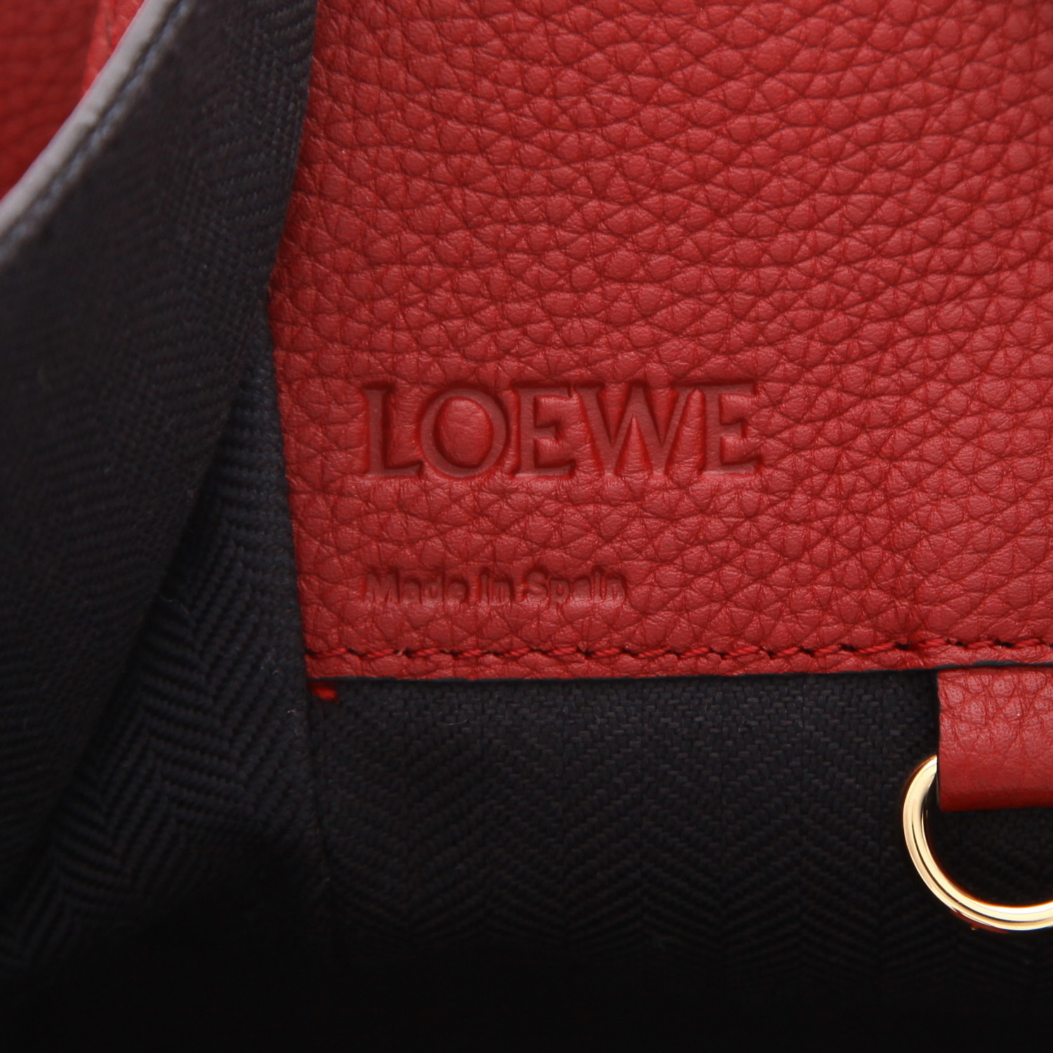 Sac bandoulière Loewe  Hammock petit modèle  en cuir rouge - Detail D2