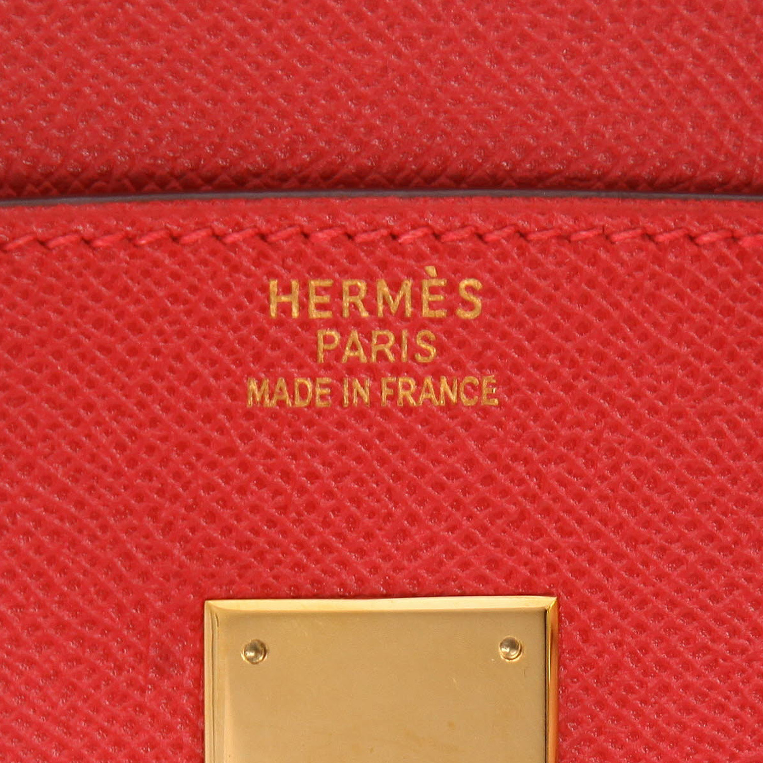 Sac à main Hermès  Birkin 35 cm en cuir epsom rouge Vif - Detail D2