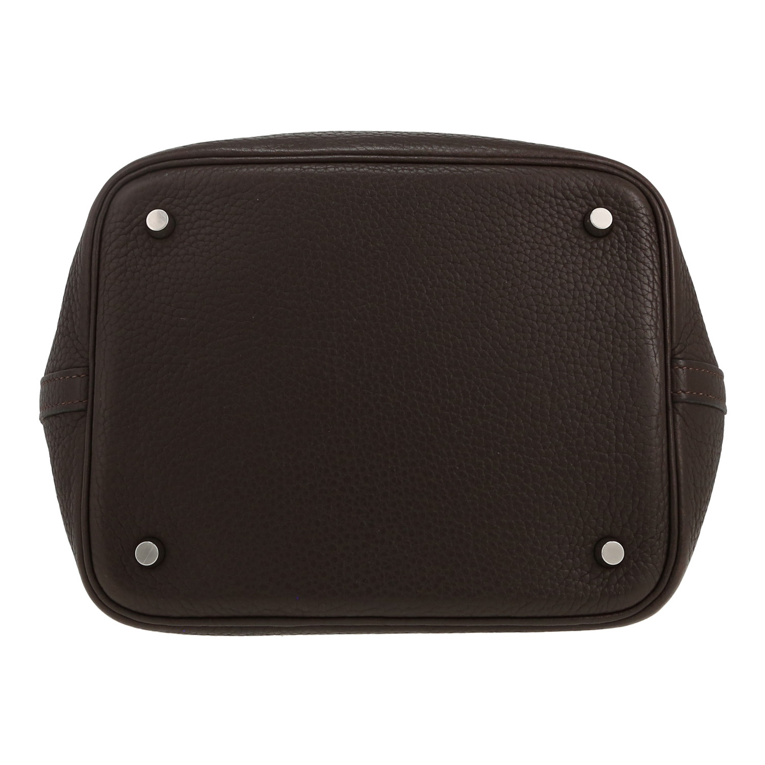 Borsa Hermès  Picotin 22 cm in pelle taurillon clemence marrone cioccolato - Detail D1