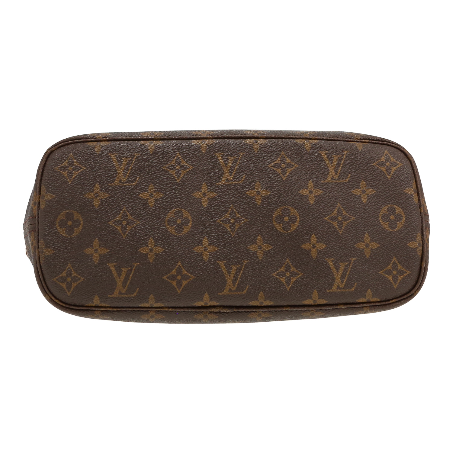 Bolso Cabás Louis Vuitton  Neverfull en lona Monogram marrón y cuero natural - Detail D1