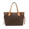 Louis Vuitton  Neverfull small model  shopping bag  in brown monogram canvas  and natural leather - 360 thumbnail