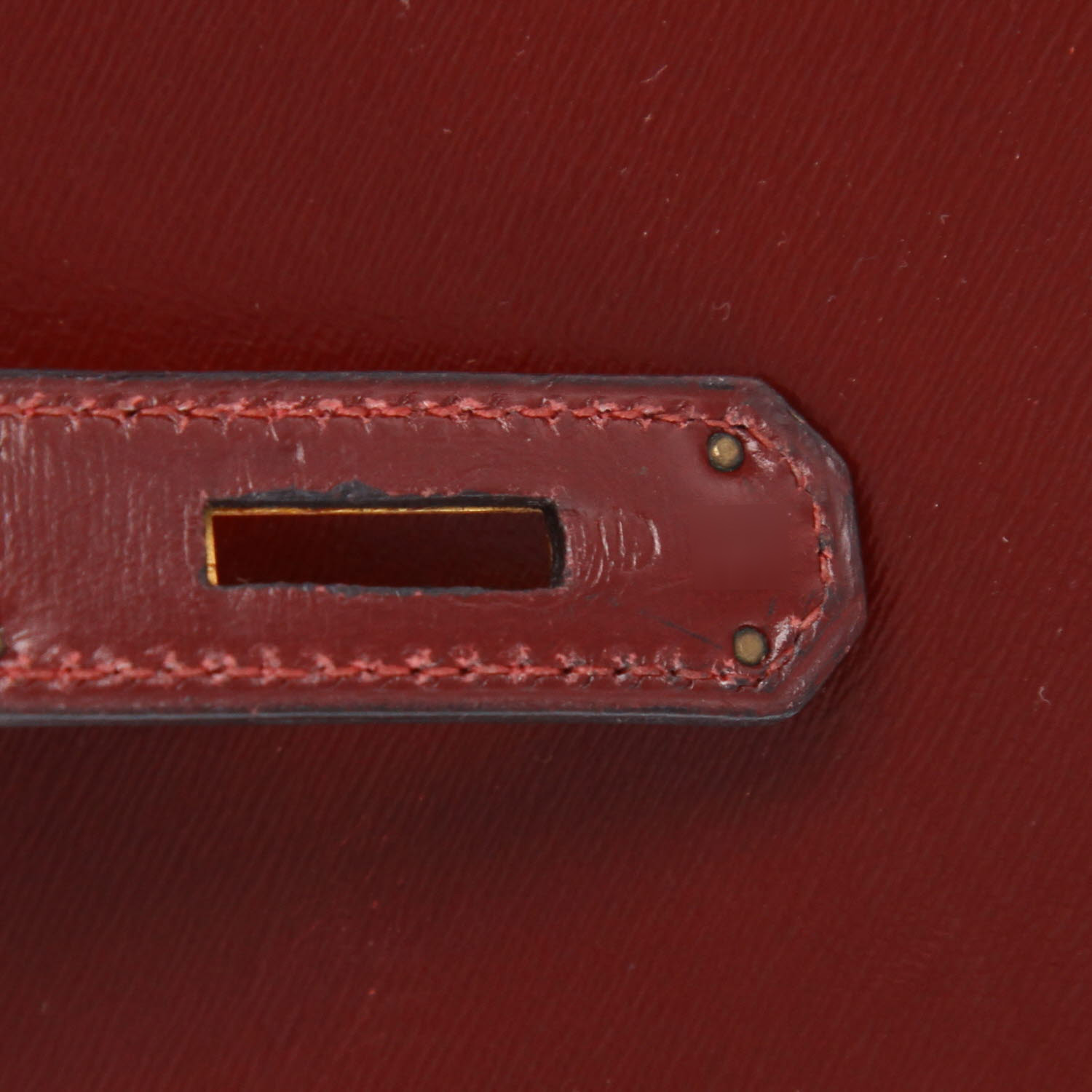 Hermès  Kelly 32 cm handbag  in red H box leather - Detail D4