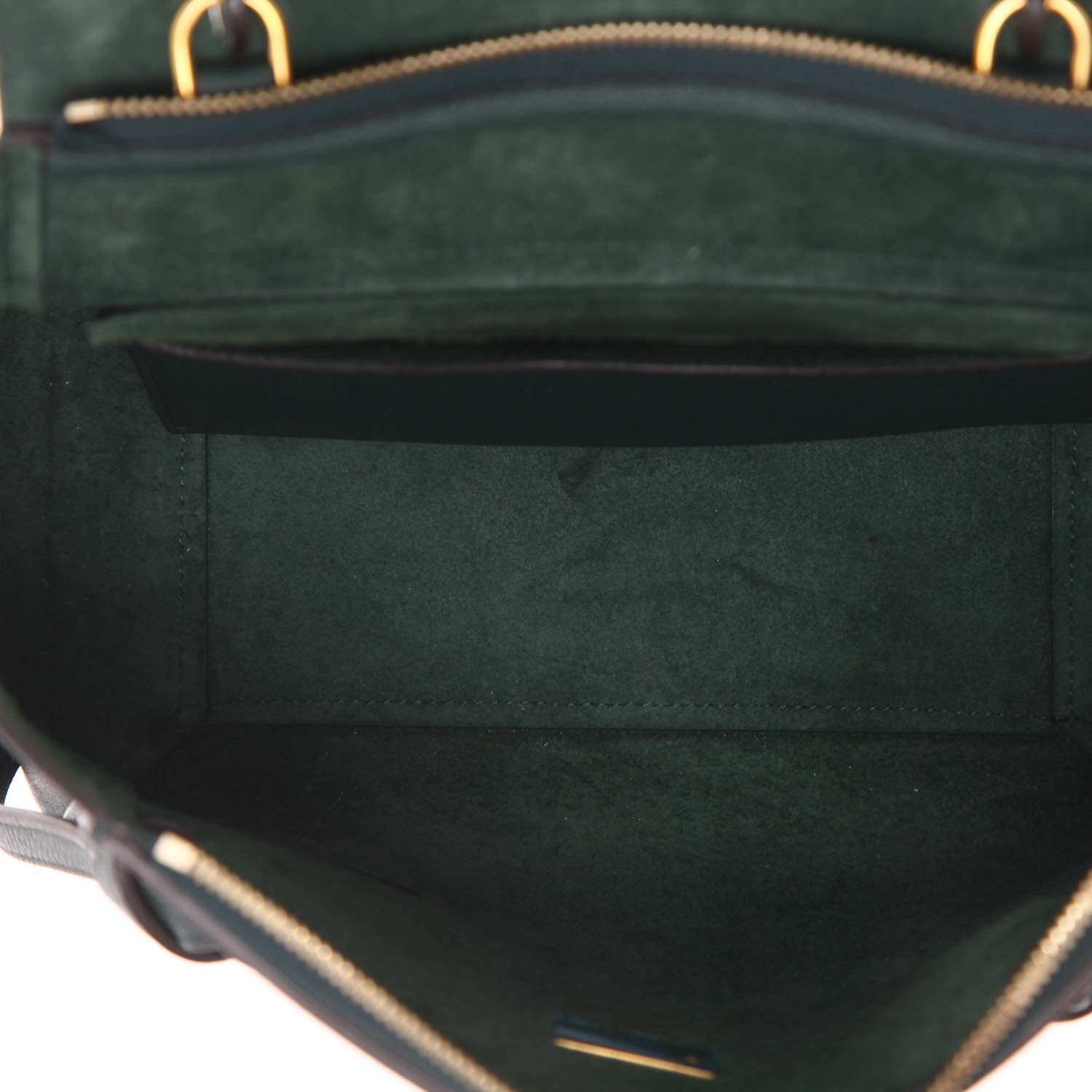 Borsa a tracolla Celine  Belt in pelle martellata verde-pino - Detail D3