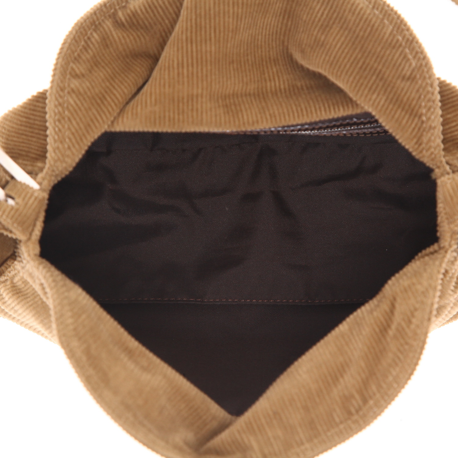 Bolso de mano Fendi  Baguette en terciopelo marrón - Detail D3