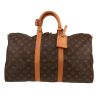 Bolsa de viaje Louis Vuitton  Keepall 45 en lona Monogram marrón y cuero natural - 360 thumbnail