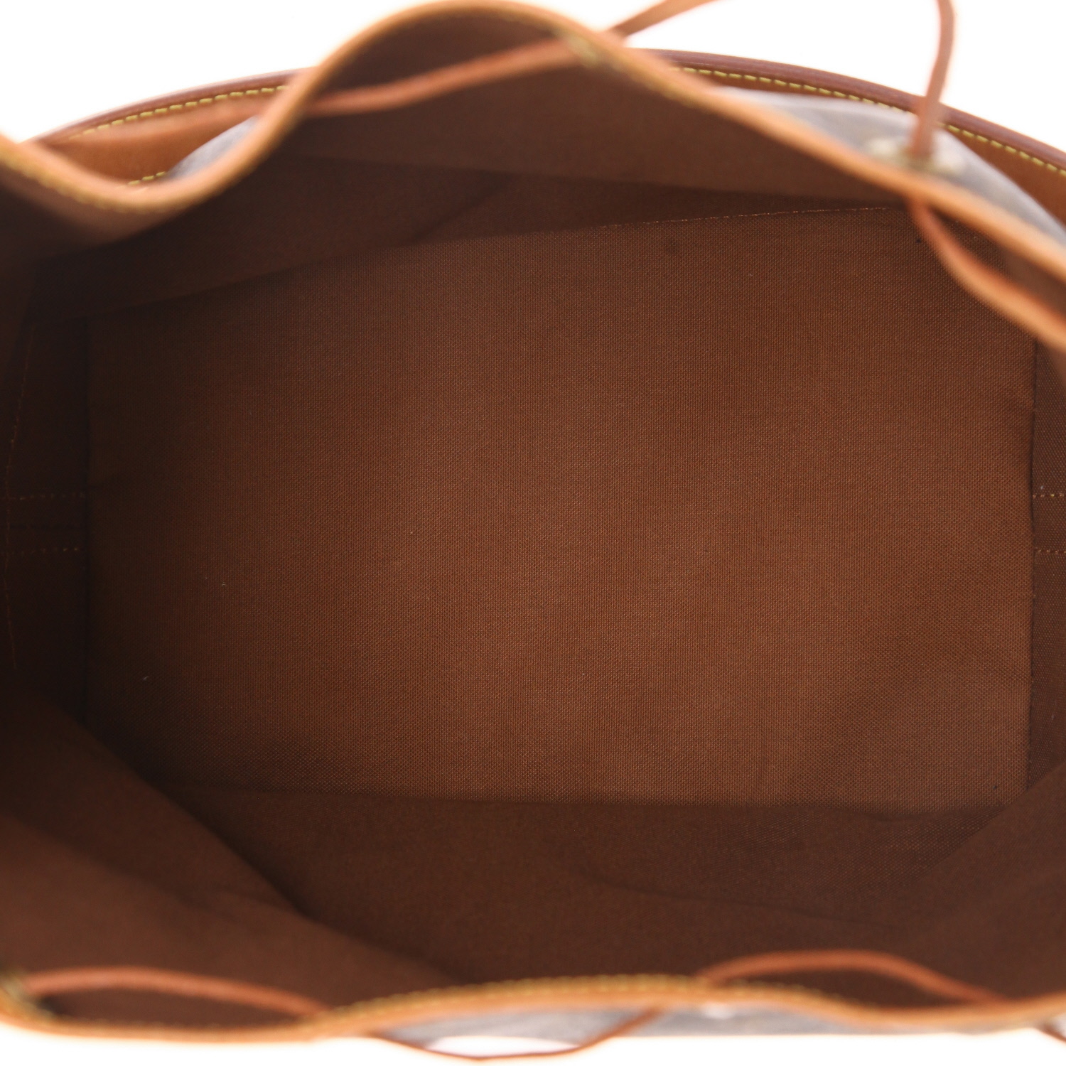 Louis Vuitton  Grand Noé shopping bag  in brown monogram leather  and natural leather - Detail D3