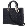 Borsa Dior  Lady Dior in pelle cannage blu marino - 00pp thumbnail