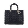 Borsa Dior  Lady Dior in pelle cannage blu marino - 360 thumbnail