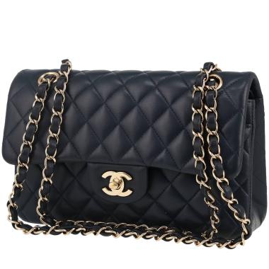 Bolso de mano Chanel  Timeless Petit en cuero acolchado azul marino