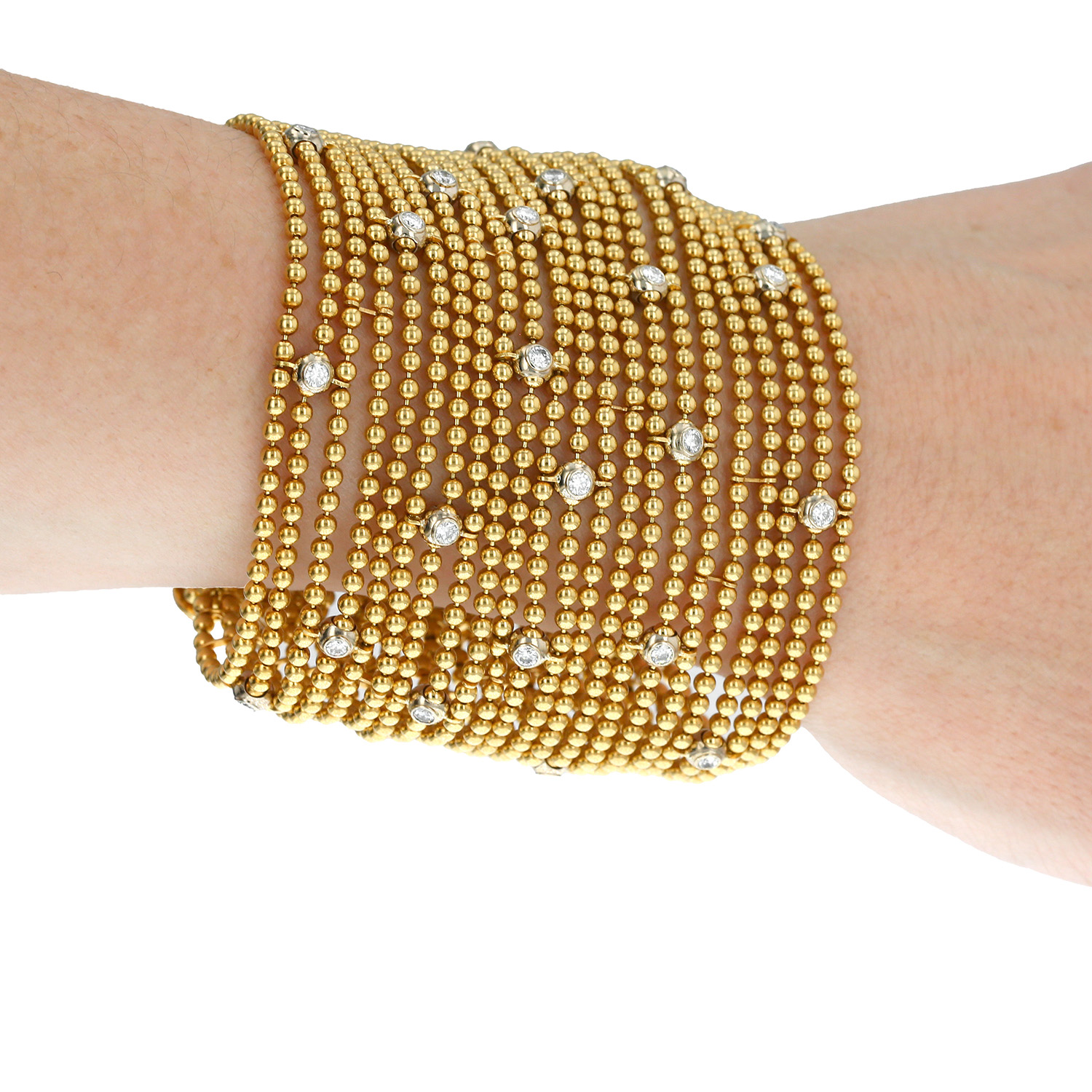 Brazalete Cartier Draperie de oro amarillo y diamantes - Detail D3