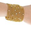 Bracelet manchette Cartier Draperie en or jaune et diamants - Detail D3 thumbnail