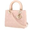 Borsa Dior  Lady Dior modello medio  in pelle cannage rosa pallido - 00pp thumbnail