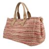 Prada   shopping bag  in pink and beige canvas  and beige nubuck - Detail D2 thumbnail