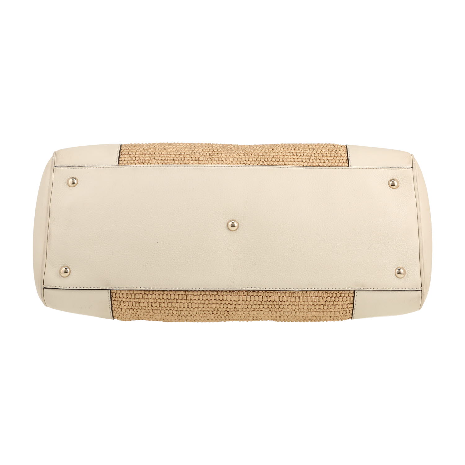 Sac à main Gucci   en raffia et cuir blanc - Detail D1