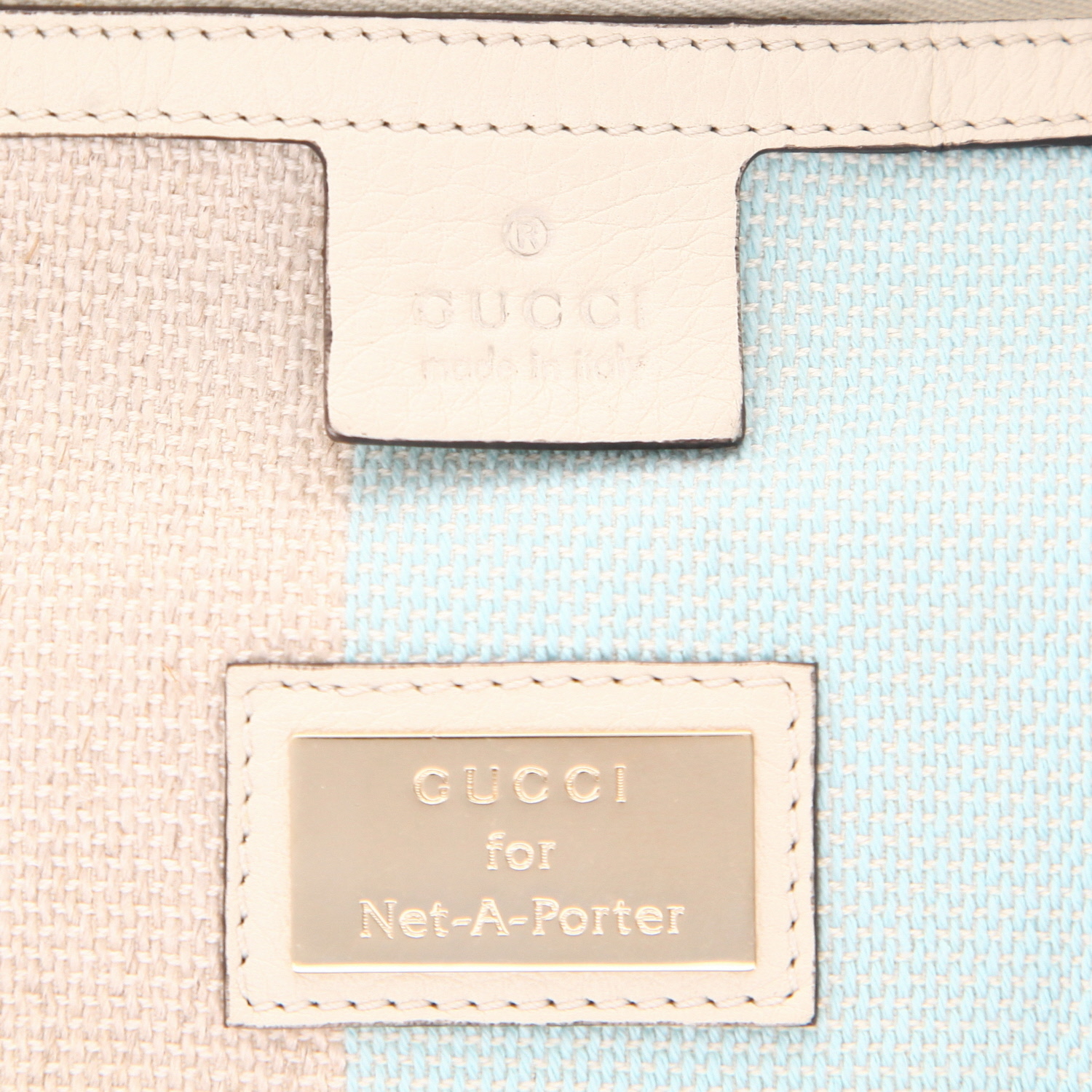 Borsa Gucci   in rafia e pelle bianca - Detail D2