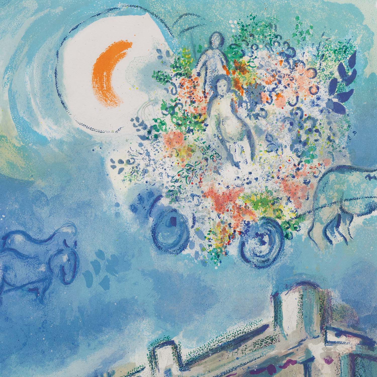 Marc Chagall (1887-1985), Bataille de fleurs - 1967 - Detail D2