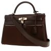 Borsa Hermès  Kelly Lakis in pelle box marrone e tela marrone - 00pp thumbnail