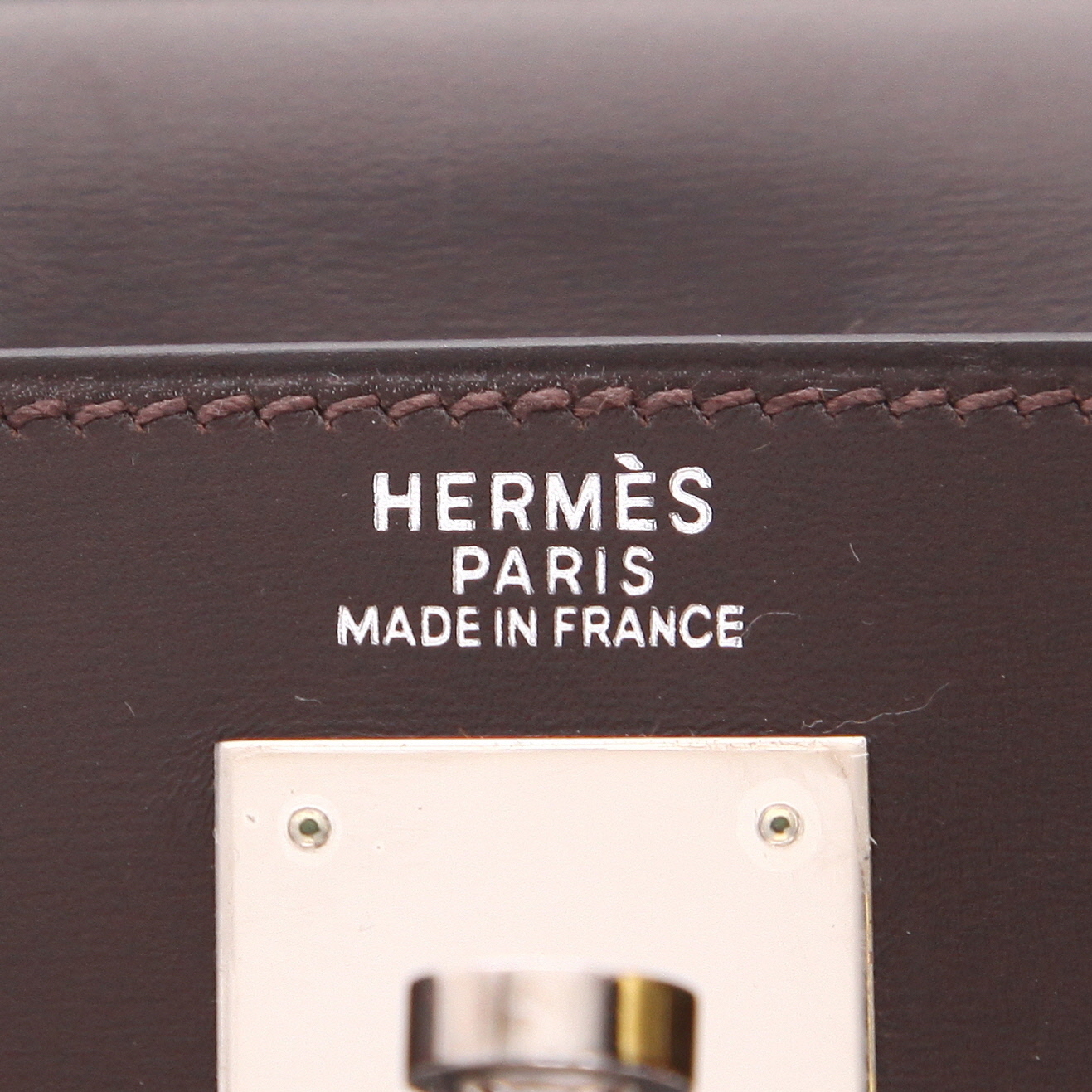 Sac à main Hermès  Kelly Lakis en cuir box marron et toile marron - Detail D2