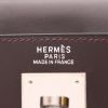 Hermès  Kelly Lakis handbag  in brown box leather  and brown canvas - Detail D2 thumbnail