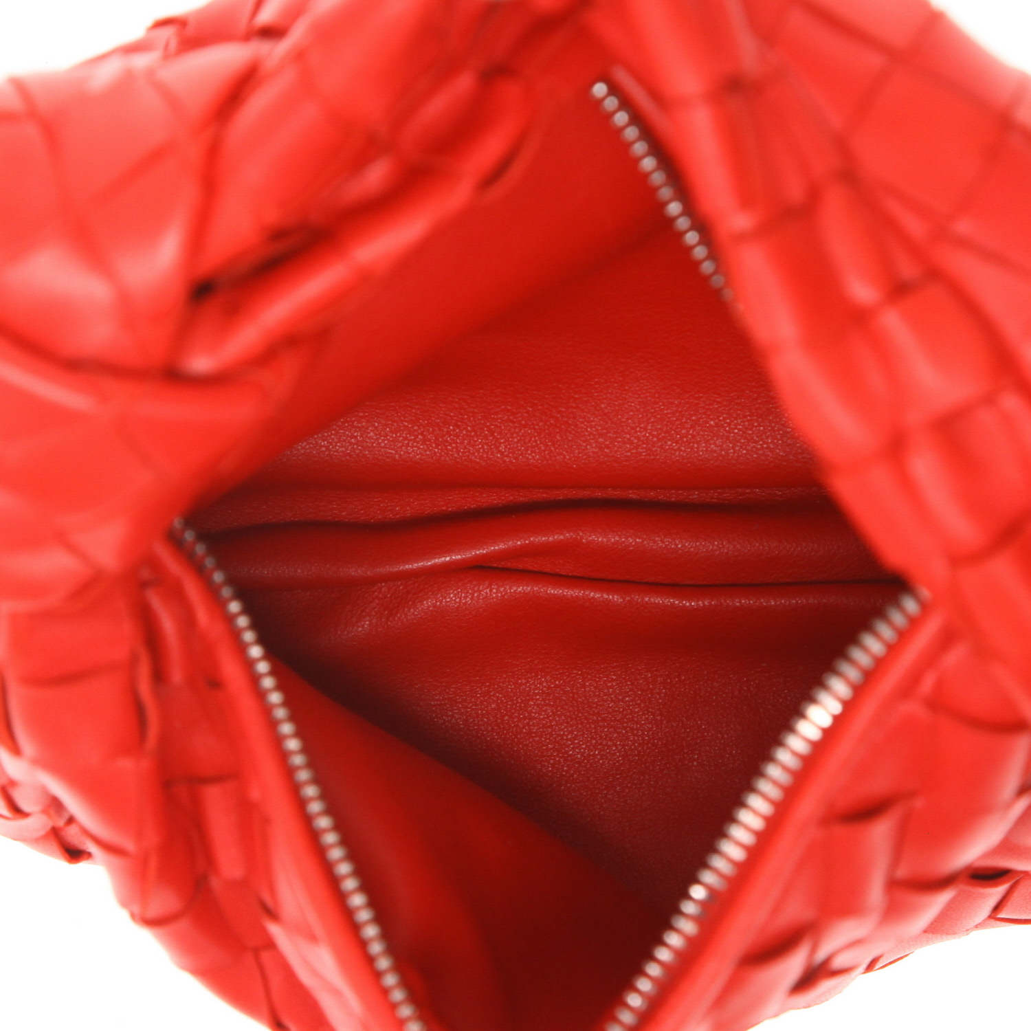 Borsa Bottega Veneta  Jodie in pelle intrecciata rossa - Detail D3