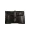 Hermès  Jige pouch  in black box leather - 360 thumbnail