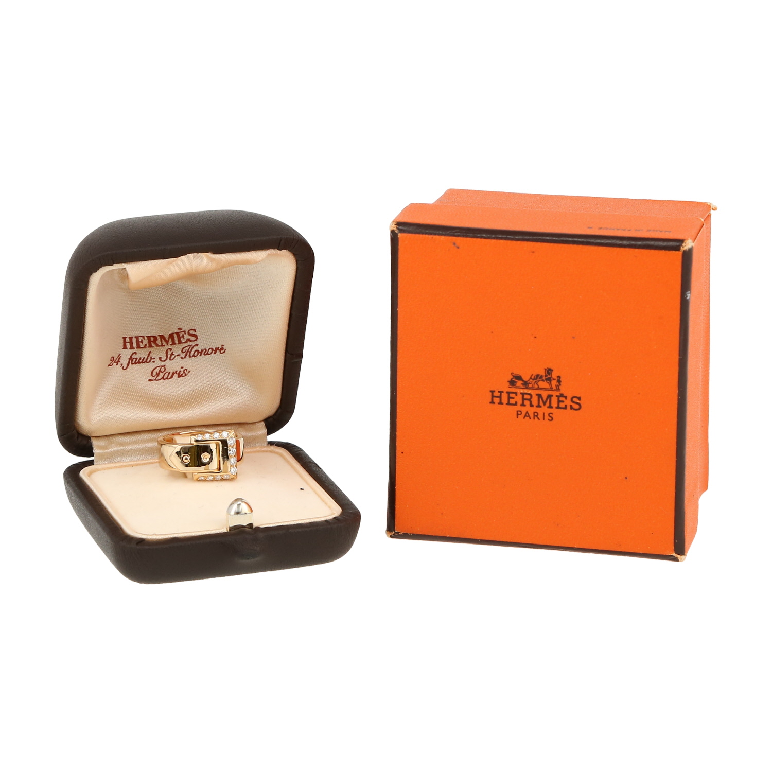 Bague années 90 Hermès  en or jaune et diamants - Detail D2