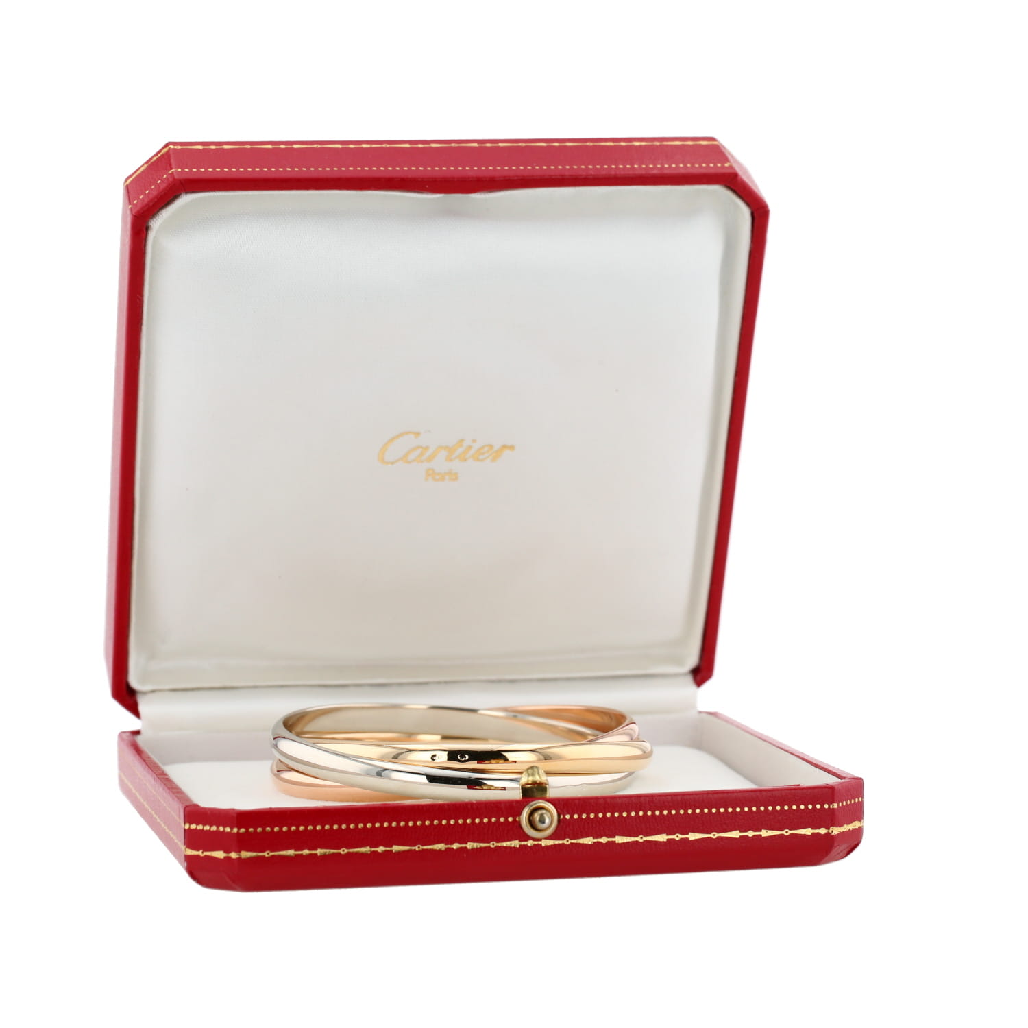 Brazalete Cartier Trinity modelo mediano de 3 oros - Detail D2