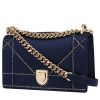 Dior  Diorama shoulder bag  in navy blue satin - 00pp thumbnail