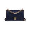 Borsa a tracolla Dior  Diorama in raso blu marino - 360 thumbnail