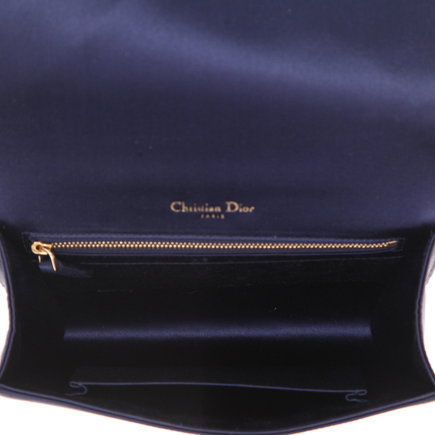 Dior  Diorama shoulder bag  in navy blue satin - Detail D3