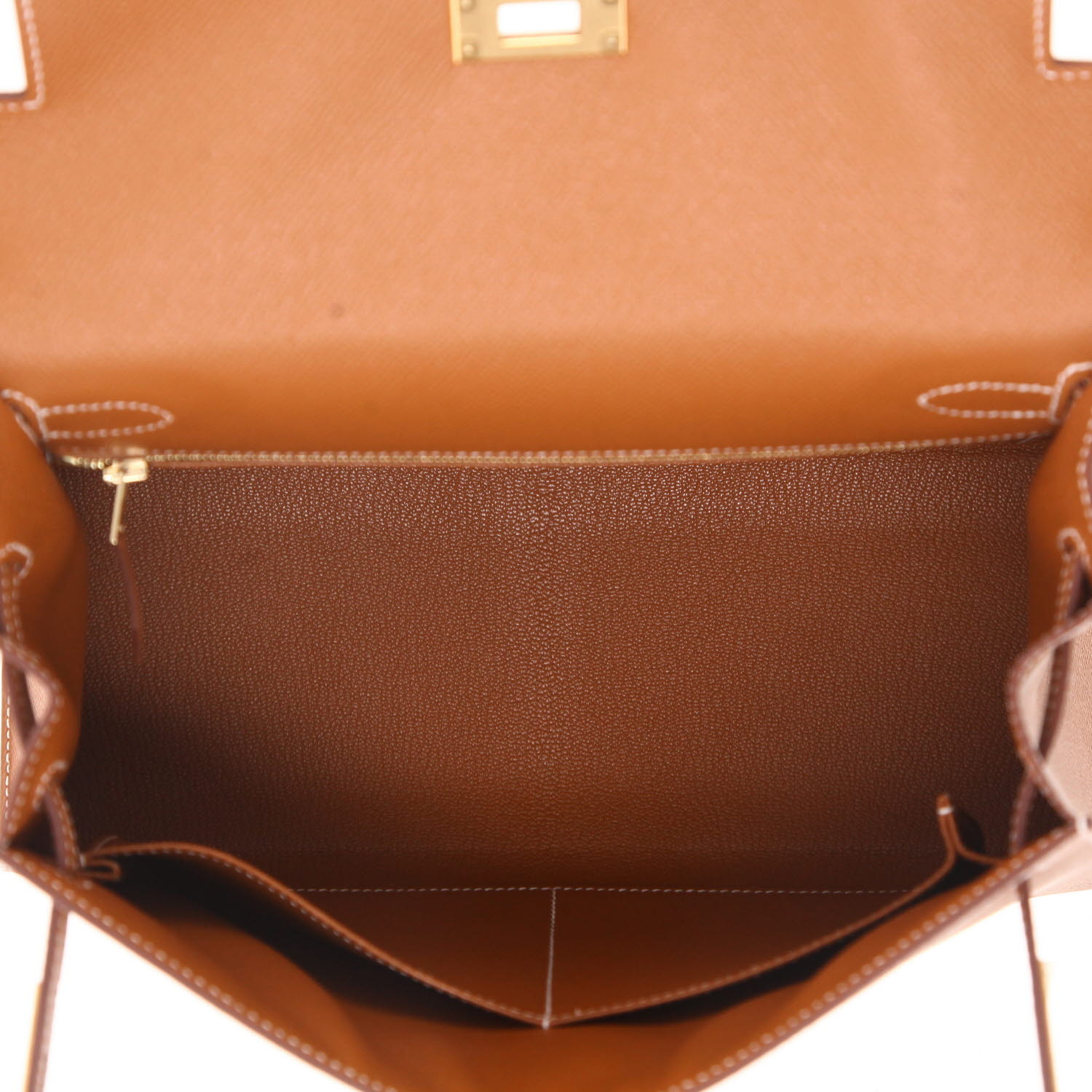 Sac à main Hermès  Kelly 28 cm en cuir epsom gold - Detail D3