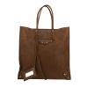 Balenciaga  Papier shopping bag  in khaki leather - 360 thumbnail