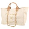 Chanel  Deauville shopping bag  in ecru canvas  and beige leather - 00pp thumbnail