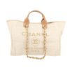 Shopping bag Chanel  Deauville in tela écru e pelle beige - 360 thumbnail