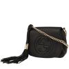 Borsa a tracolla Gucci  Soho in pelle martellata nera - 00pp thumbnail