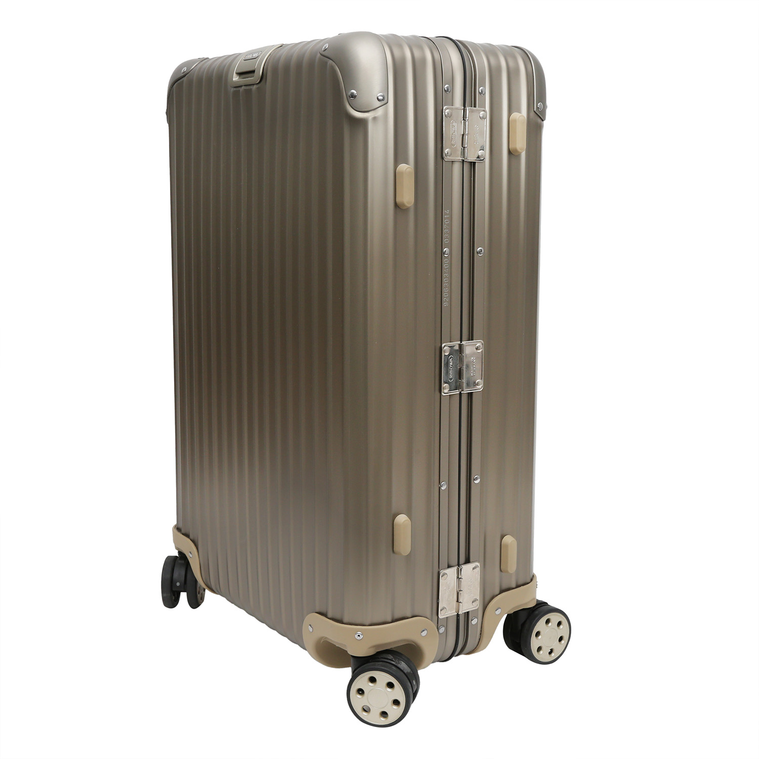 Rimowa rigid suitcase in champagne aluminium - Detail D2